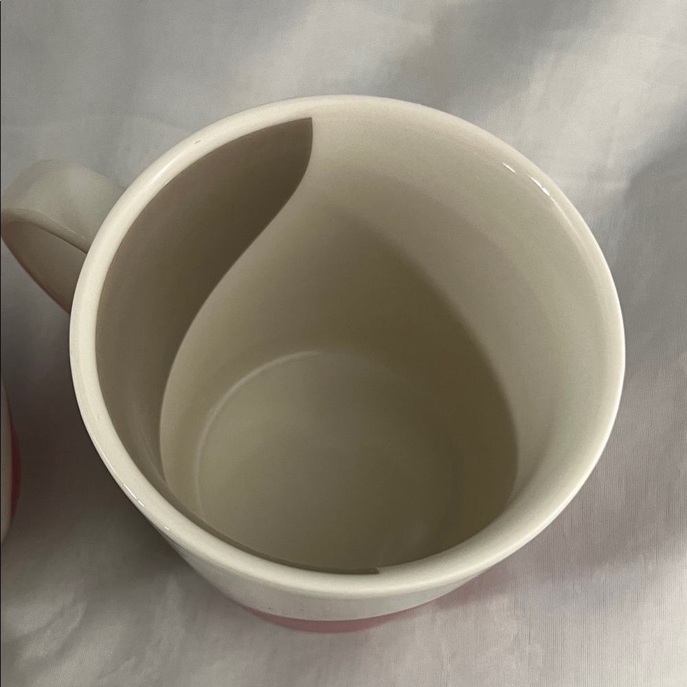 Vintage Starbucks 2005 Coffee Mugs Dipped Pink Grey Ceramic Mugs 14 oz - Picture 9 of 10